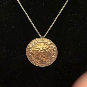 Silpada two toned hammered silver/gold necklace